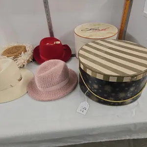 Mr. John Jr. Hat Box & misc. Hat Box, includes Ladies Hats