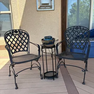 Outdoor Chairs and Planters