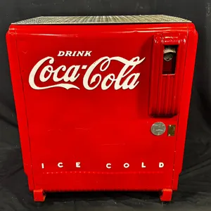 1940's COCA-COLA "ICE COLD" COOLER W/ BOTTLE OPENER 30" X 25" X 35"