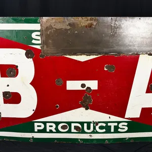 GIANT B-A PRODUCTS PORCELAIN SERVICE SIGN 7FT X 4FT