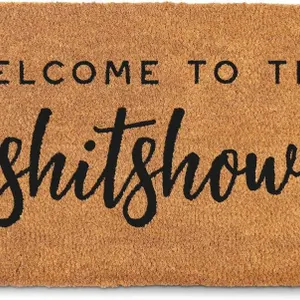Welcome to the Shitshow Doormat 30x17 Inch,Welcome Mat for Covered Outdoor Area, Outdoor Door Mat for Outside Entry w/Non-Slip PVC Backing