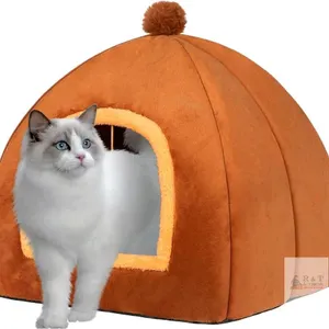 New Ruonarier Cat Bed Cave for Indoor Cats,Cat House Tent Bed with Removable Washable Cushioned Pillow, 2-in-2 Kitten Beds for Indoor Kittens,Pet Bed
