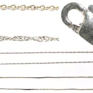 2 Vintage Stamped 925 Sterling Silver Chains, 16.5" - 18" Long, Longest Has Small Knot in Chain, Appears Intact, Dark Marks on Shorter Chain