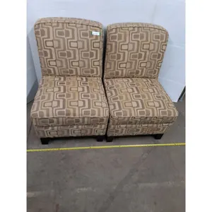* (2) Armless Cloth Living Room Chairs - 36" High Backs - Cannot Ship