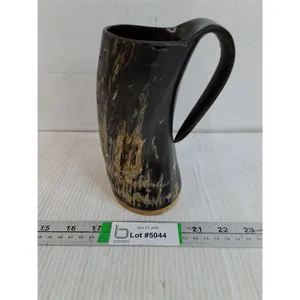 Handcrafted Mug,possibly made from Buffalo or Ox Horn,styled as medieval Viking Drinking Vessel