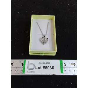 Silver Toned Dancing Heart Necklace