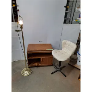 * MDF TV Stand - As is, Bar Stool - As is, Tri-Light Floor Lamp - Tested - Cannot Ship