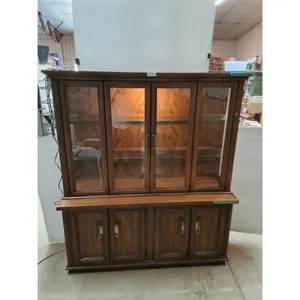 * Wooden 2-Piece China Cabinet - Some Damage - Cannot Ship