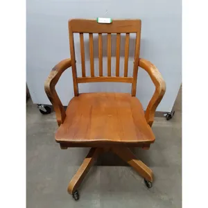 * Vintage Wooden Rolling Desk Chair - Cannot Ship