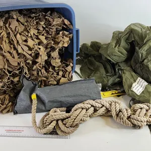 COMBO:  - Camo Netting  - Insect Screen  - Tent Pegs  - Rope