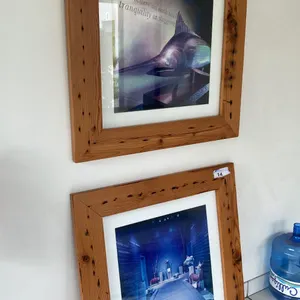 PAIR OF SOLID PINE PICTURE FRAMES - APPROX. 36" X 36"
