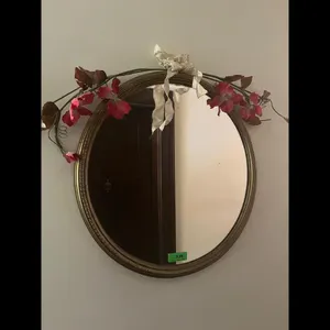 Oval Gold Floral Decorative Mirror