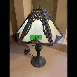Vintage Tiffany Style Stained Glass Table Lamp