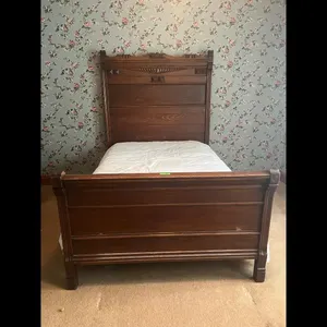 Antique Oak Sleigh Bed Frame