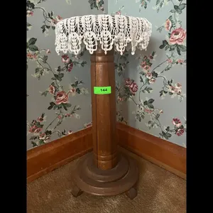 Vintage Wooden Pedestal Plant Stand