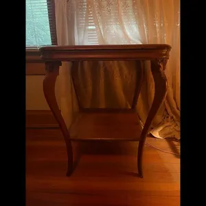 Antique Wooden Side Table with Shelf