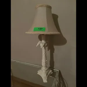 Vintage White Twisted Column Table Lamp