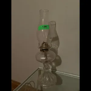 Vintage Clear Glass Oil Lamp with Chimney