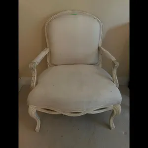 Vintage French Country Upholstered Armchair