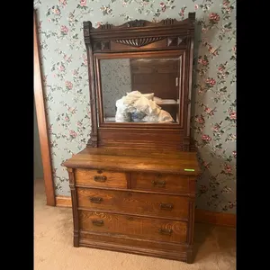 Antique Oak Dresser with Mirror