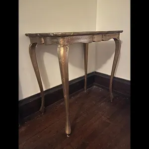 Antique Gold Console Table Cabriole Legs