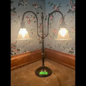 Vintage Brass Double Arm Table Lamp