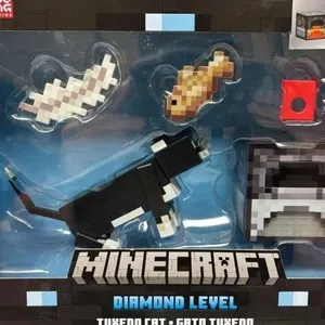 Minecraft diamond level, tuxedo, cat playset