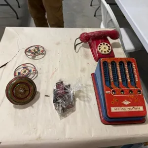 Toy Adding Machine, Phone, Spinner etc