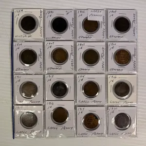 16 Large Pennies - 1859 Victorian to 1920 - Mixed Dates