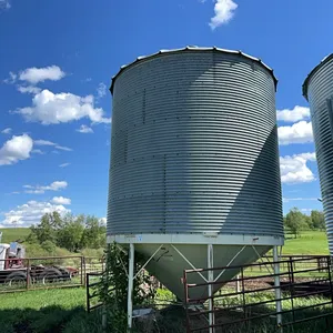 WESTEEL 14'W, 5 RING GRAIN BIN ON HOPPER BOTTOM