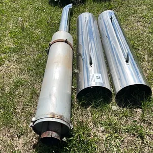 TRUCK MUFFLER w/ 2 CHROME SHROUDS