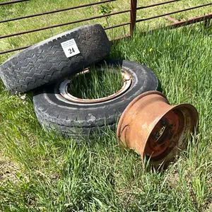 2 - 20" TIRES ON DAYTON RIMS - RIM VALUE ONLY & 1 - 16" 6 BOLT IMP. RIM