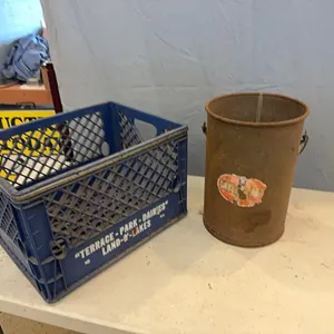 Milk pail, crate