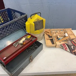 Tool kit, bait pail, tool box