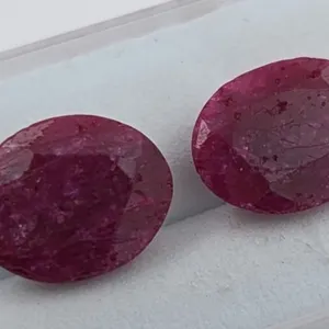 7.69 ct Certified Madagascar Ruby gemstone Pair ($15,380 Appraisal)