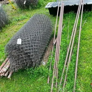 Roll of Chain Link Fence with Posts and Rails