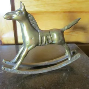 Russ Berrie & Co. Brass Rocking Horse Statue
