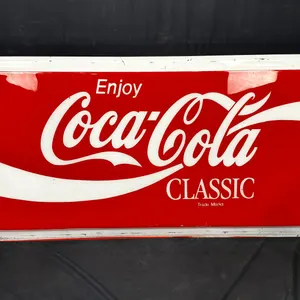 VINTAGE COCA-COLA "ENJOY COCA-COLA CLASSIC" SIGN FACE 5FT X 3FT
