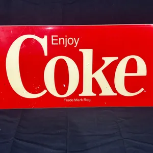 1970's COCA-COLA "ENJOY COKE" TIN SIGN 2FT3 X 1FT