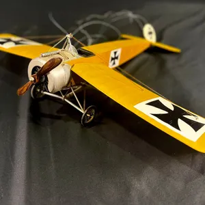 VINTAGE WWI FOKKER EINDECKER MODEL AIRPLANE - GERMAN MONOPLANE REPLICA W/ 2FT WINGSPAN