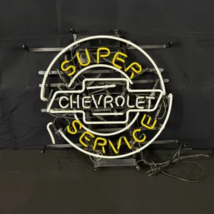 ORIGINAL CHEVROLET "SUPER SERVICE" NEON SIGN