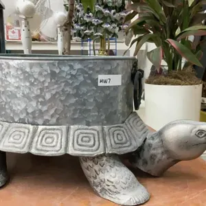 METAL TURTLE PLANTER