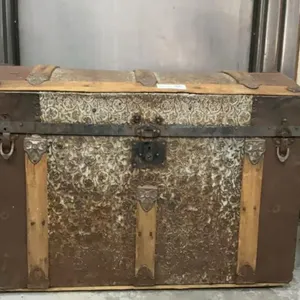 ANTIQUE DOMED WOOD TRUNK
