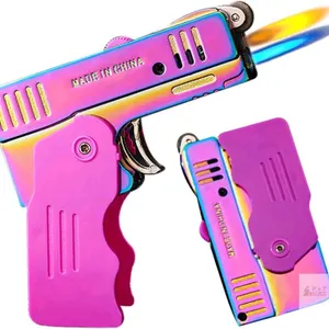 New Torch Lighter, Switchable Jet Flame Lighter Butane Refillable with Lockable Function, Foldable Cool Design Lighters, Windproof Adjustable Jet Flam