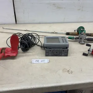 Eagle FishMark 480 Fish Finder with Transducer, Fishing Rods, Reels, and 10 Pound Anchor