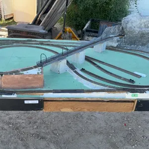 Custom-Built HO Scale Rolling 4 x 8 Foot Table with Model Train Layout with Bridges