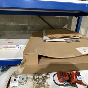 2 BOXES OF ALUMINUM/STAINLESS STRAPPING, ASSORTED CUTTING BLADES & BAND SAW BLADES