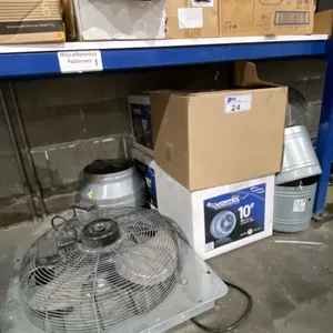 LARGE GROUP OF ASSORTED VORTEX FANS, WALL FANS, DUCTING & PARTS