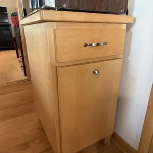Microwave Cabinet with Trash Drawer