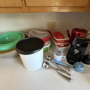 Kitchen Plasticware, Electric Canopener, & More